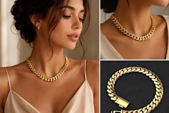 create stunning ai jewelry model, photorealistic product images for your jewelry