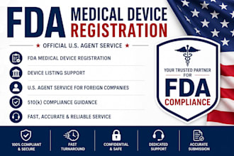fda medical device registration and provide US agent service