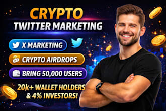 be your twitter marketing manager, crypto x promotion to top USA investors