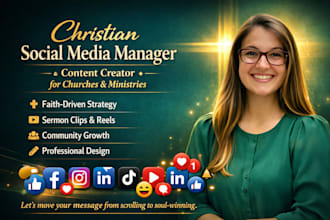 be your christian social media manager content creator for church ministries