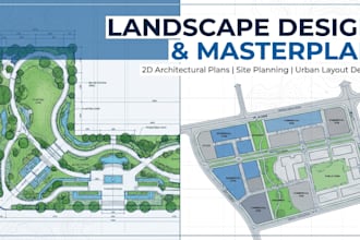 do 2d landscape design architecture and master plan rendering