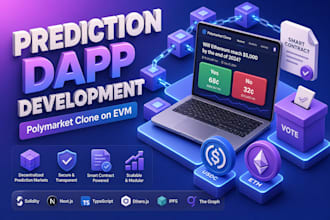 build defi prediction market dapp like augur polymarket with solidity contracts