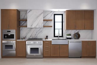 design you custom kitchen and bath using 2020 design with realistic render