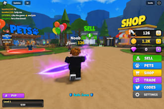 develop roblox simulator game,fighting anime game, tycoon game, roblox full game