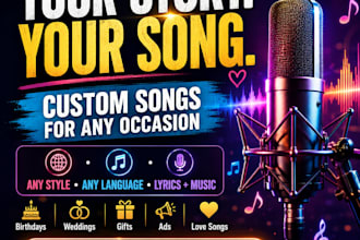 create a fully personalized custom song for any occasion in any music style