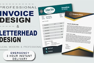 design professional invoice and letterhead for your business