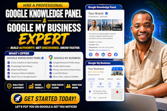 create a well detailed google knowledge panel, gmb, local SEO