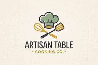 design a modern and tasty cooking logo for your food brand