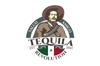 design retro tequila revolution food vintage logo