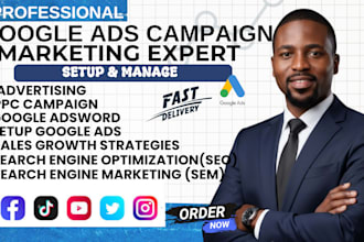 do professional google ads campaign marketing expert, PPC manager SEM conversion