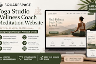 build squarespace yoga studio website wellness coach website meditation website