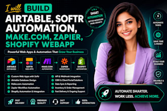 build airtable softr automation make com automation zapier shopify webapp