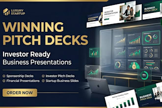 create investor pitch deck and startup business presentation
