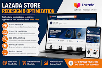 redesign and optimize your existing lazada store for more sales