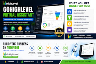 be your gohighlevel virtual assistant, ghl CRM automation, funnel and workflow