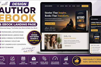 design author website, ebook website, book author website, ebook landing page
