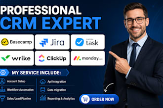 zapier integration basecamp jira meistertask wrike clickup monday crm automation