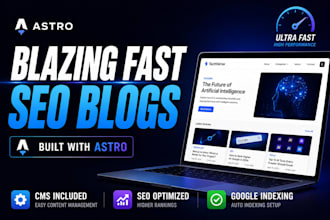 create a modern SEO optimized blog website with astro