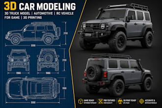 3d car modeling 3d truck model car body part automotive car design for printing