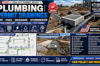 plumbing permit drawings mep hvac drainage swppp npdes city permit USA