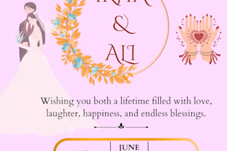 design elegant wedding and mehndi invitation cards