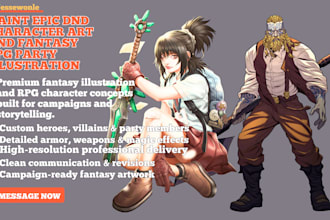 paint epic dnd character art and fantasy rpg party illustration