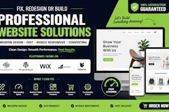 fix squarespace bigcommerce wordpress bigcartel wix website design or redesign