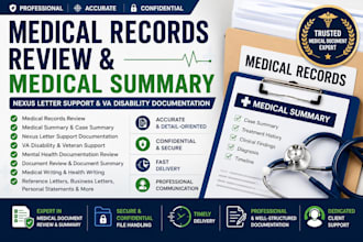 write a medical record review and provide clinical report
