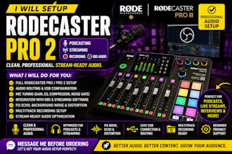 setup rodecaster pro 2 for podcast, streaming, recording and obs audio