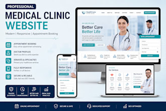 design medical clinic healthcare website doctor appointment booking platform