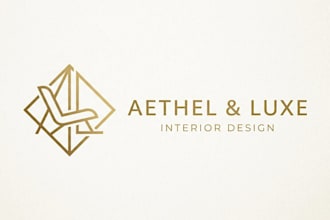design a modern and elegant interior design logo for your brand
