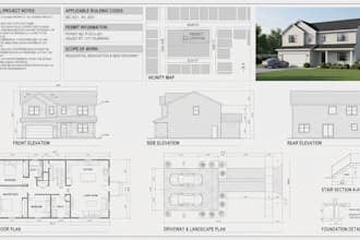 architect, draftsman of city permit drawings, floor, driveway plan, cad drawing