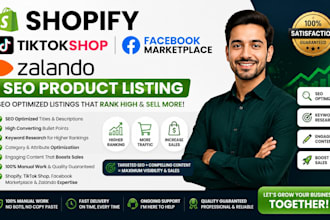 do shopify tiktokshop facebook marketplace zalando SEO product listing