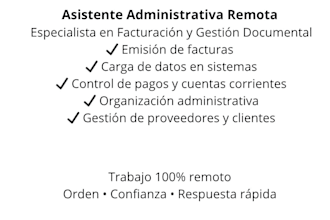 ser tu asistente administrativa virtual y gestionar tu facturacion