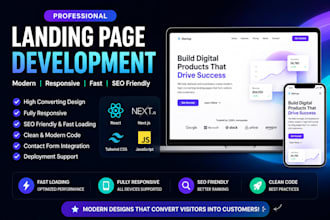 design modern and responsive landing page for your bussiness