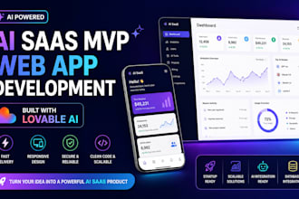 build ai saas mvp web app startup website dashboard using lovable ai