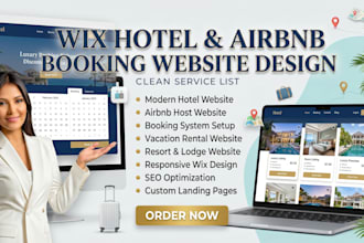 design wix hotel airbnb vacation rental booking website