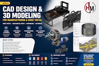 create cnc, laser cutting and sheet metal cad designs with ready manufacture dxf