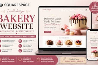 design squarespace bakery website cake business website dessert website