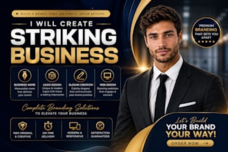 create striking business name, logo design, slogan web design for your brand