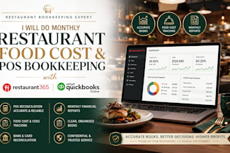 do monthly restaurant food cost and pos bookkeeping with restaurant365 qbo xero