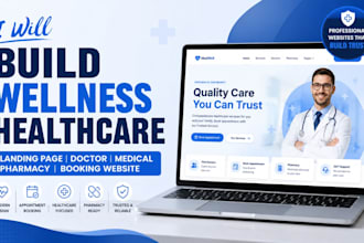 build wellness healthcare landing page doctor medical pharmacy booking website