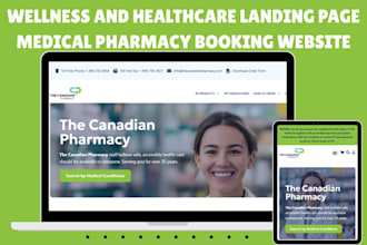 create wellness and healthcare landing page medical pharmacy booking website