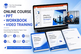 create online course content, PPT, training manuals, workbooks corporate video