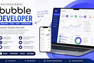 build bubble io website, bubble app, saas mvp and web app