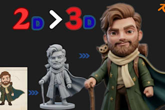 skulpt 3d figurine miniature from 2d sketch image for 3d printing