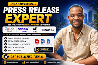 write and distribute a press release on yahoo finance, UK and US news sites
