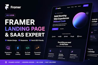 framer website design no code landing page saas website expert