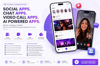 develop social media app social chat app video chat app