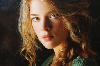 create real hand made oil painting portrait on canvas